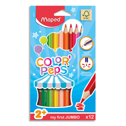 MAE B/12 MAXI COLORPEPS ASS 834010FC       378I