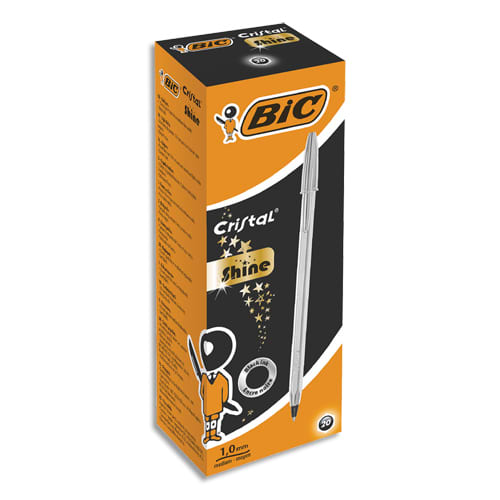 BIC STYLO BILLE CRISTAL ARGENT N 526280       275C