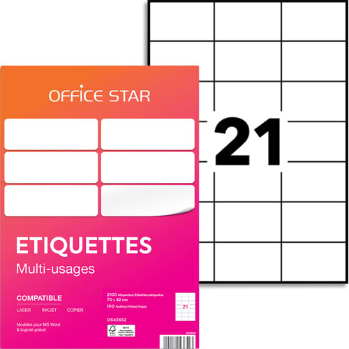 OER B/2100 ETQ MULTIUSAGE 70X42 OS43652       175A
