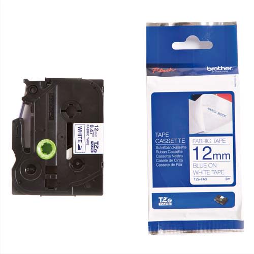 [207189] BRO RUB TEXT THERM 12MMX3M BL/BLC TZEFA3       145C