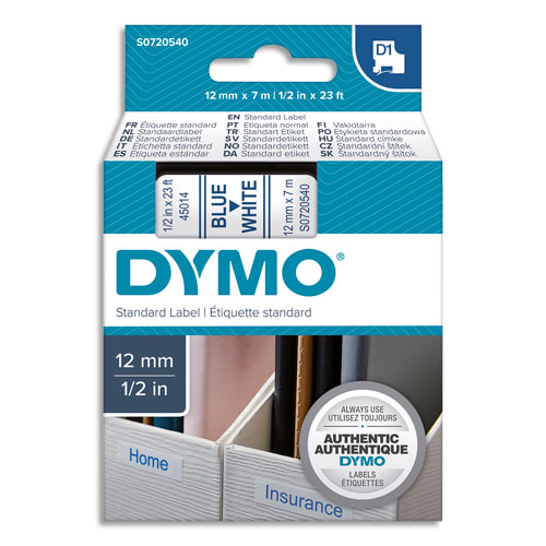 [253317] DYM RUBN DYMO D1 12MMX7M BL/BLC S0720540       139A