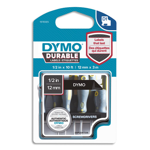 [282598] DYM RUBAN D1 DUR 12MMX3M BLC/NR 1978365       139A