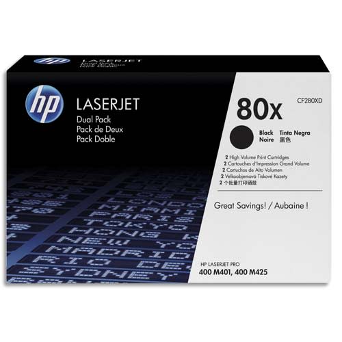 [307563] HWP PACK 2 CART LASER NOIRES XL CF280XD       56A