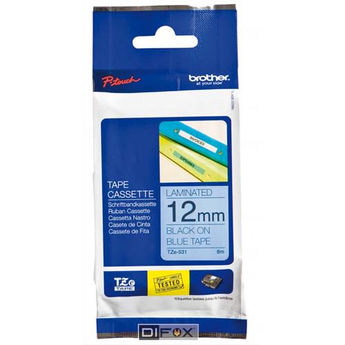 [347066] BRO RUBAN LAMI 12MMX8M NOIR/BLEU TZE531       145A