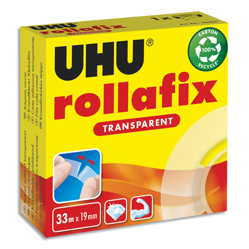 [354374] UHU RECH ROLLAFIX TRANSP 33MX19MM 36266       324E