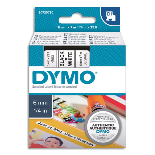 [382552] DYM RUBN DYMO D1 6MMX7M N/BLC S0720780       139A