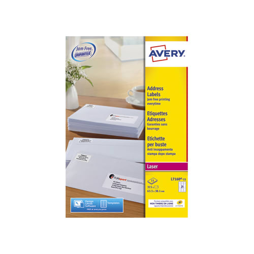 [392995] AVE B/315 ETIQ LAS 63.5X38.1 L7160-15       177A