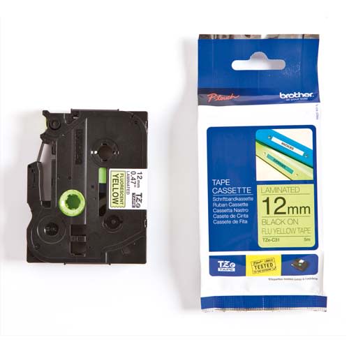 [398764] BRO RUBAN LAMI 12MMX5M N/JNE FLUO TZEC31       145A
