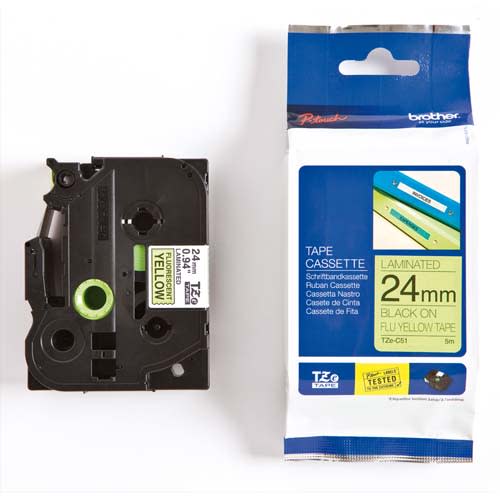 [398861] BRO RUBAN LAMI 24MMX5M N/JNE FLUO TZEC51       145A