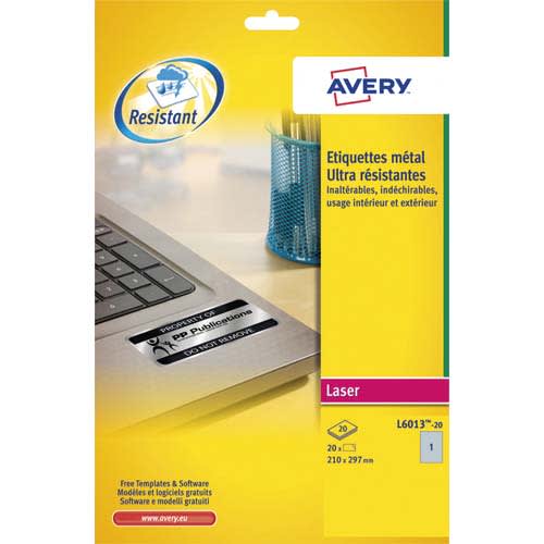 [410148] AVE B/20 ETIQ METAL 210X297 L6013-20       178C