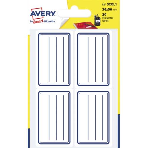 AVE S/20 ETIQ SCOL LIGNE 36X56 BL SCOL1       395F