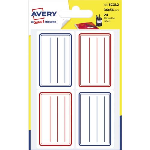 [410257] AVE S/24 ETIQ SCOL LIGNE 36X56 B/R SCOL2       395F