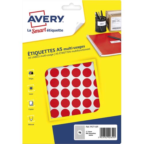 AVE S/960 PASTILLES D15MM RGE PET15R       445A