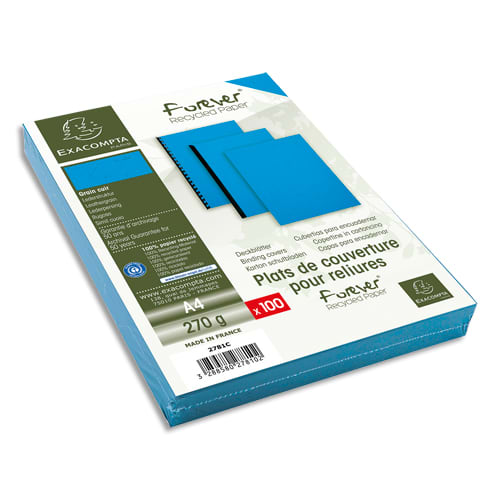 [423613] EXA B/100 PLAT COUV 270G A4 BLEU 2781C       128B