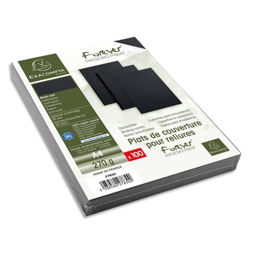 [423617] EXA B/100 PLAT COUV 270G A4 NOIR 2783C       128B