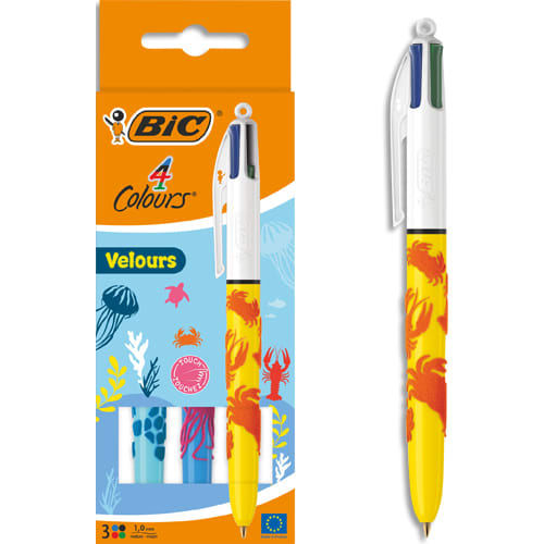 BIC STYLO BILLE 4 COUL VELOUR 9672771       272C