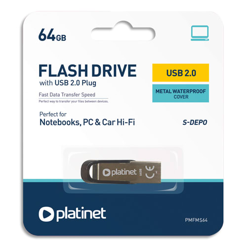 PLTT CLE USB2 S-DEPO METAL 64GO PMFMS64