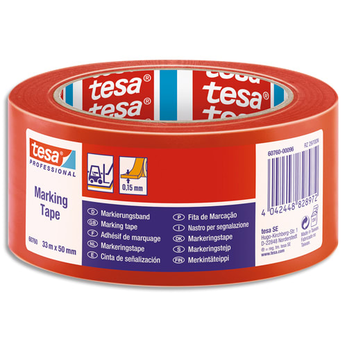 [440633] TES RUB MARQ SOL 50MMX33M FLEX PVC ROUGE       531E