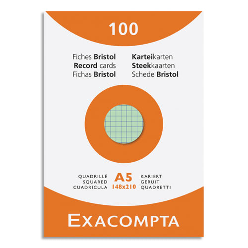 [449295] EXA E/100 BRISTOL NP A5 5X5 ASS 13378E       400A