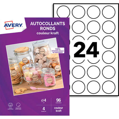 [449497] AVE S/96 AUTOCOLL RND KRAFTBRUN C9422K-4       444E