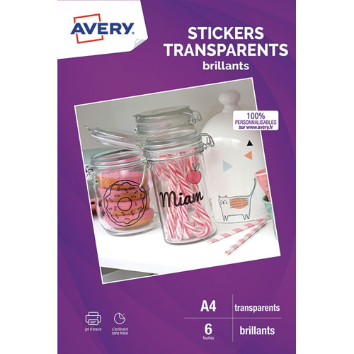 AVE S/6 AUTOCOLLANT A4 TRANSPARENT C9421       444F