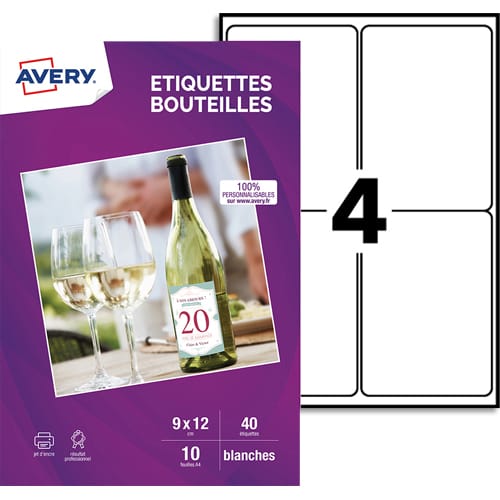 AVE S/40 AUTOCOLLANT 9X12CM BLC C9269-10       444D