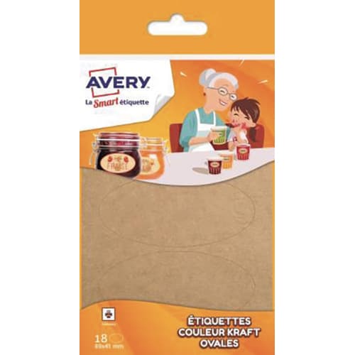 [449504] AVE S/18 ETIQ OVALE KRAFT BRUN OVKR18       395E