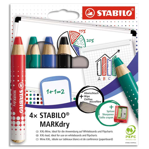 [458999] STA E/4 CRAYON EFFACABLE MARKDRY 648/4       316D