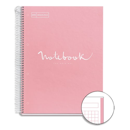 MIRI CAHIER A4 160P 5X5 EMO RSE MR46062       357C