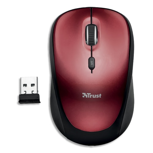 [459407] TRS SOURIS SANS FIL YVI ECO ROUGE       82D