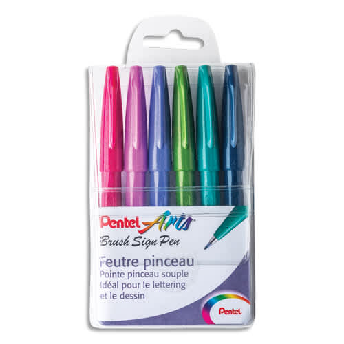 PEN P/6 FEUT BRUSH TRENDY SES15C/6TREND       999W