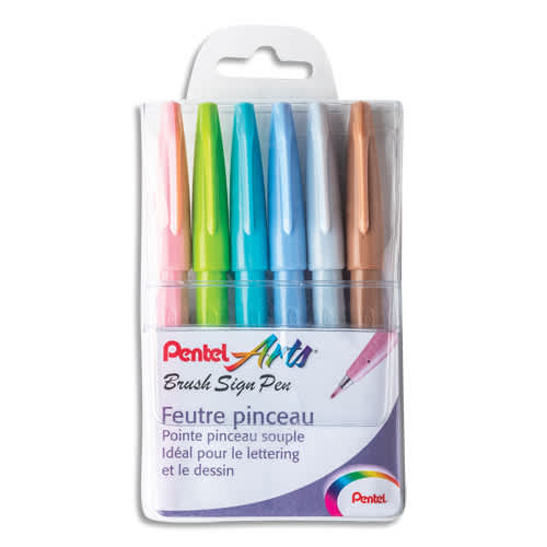 PEN P/6 FEUT BRUSH PASTEL SES15C/6PASTEL       999W