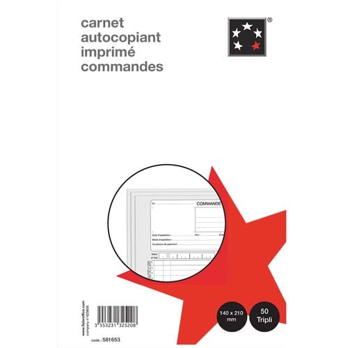 [581653] PRG CARNET COMMANDE 180X210 50TRIPLIATCP       446A