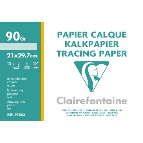 [976172] CLF PC/12 FEUIL CALQ 90G A4 97853C       397B