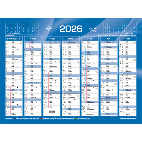 [351346] QUO CALENDRIER 7MOIS 55X40.5 BL 238025Q