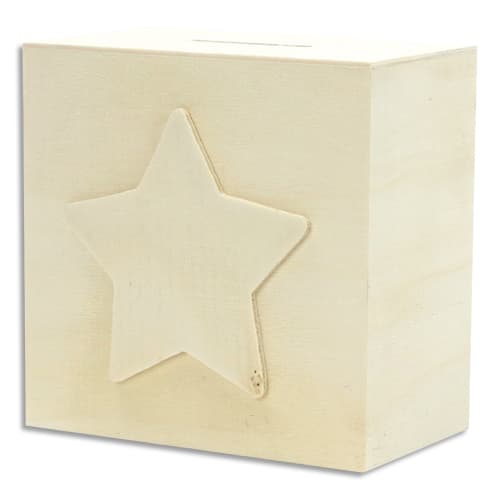 [435805] GCT TIRELIRE ETOILE BOIS 10X10X6 100956
