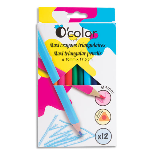 [451746] OCO B/12 CRAYON TRIANGL MAX 4MM ASS 1853       999W