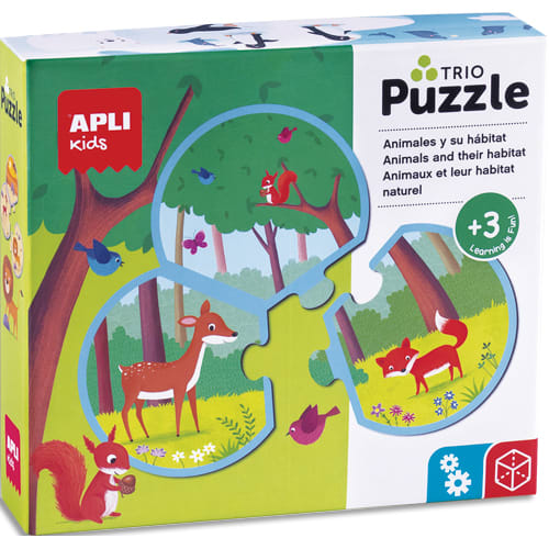 APLI PUZZLE TRIO LES ANIMAUX 24U 18821