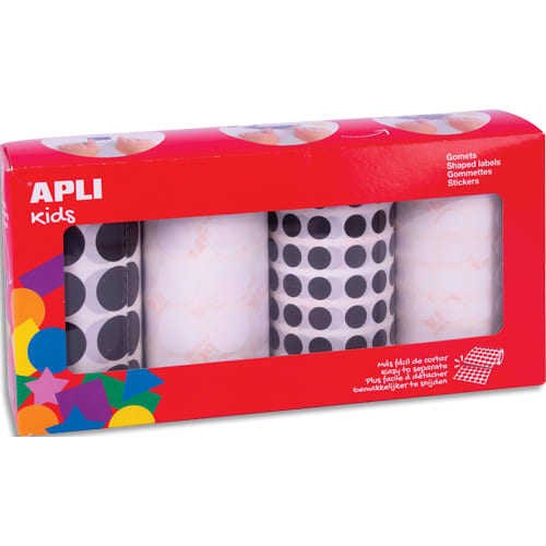 APLI B/4 RLX GOMMET RONDES NO/BLC 18343