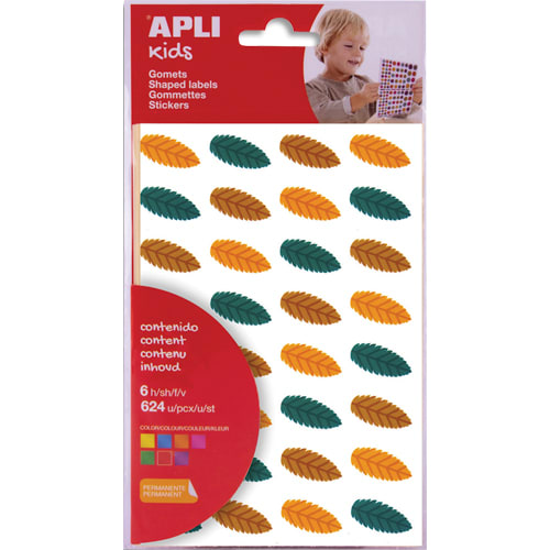 APLI P/6 FEUIL GOMMET FEUIL ARBRE 19472
