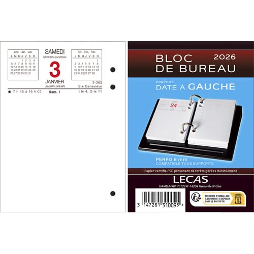 [511640] LEC BLOC EPHEM DATE A GAUCHE 100901788