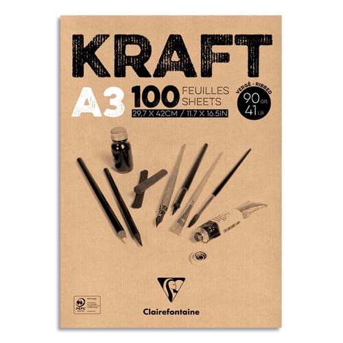 [454256] CLF BLOC COLLE KRAFT A3 100F 90G 96546C