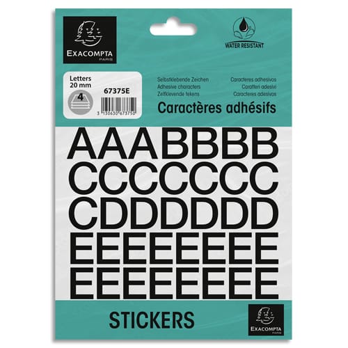 EXA POCH LETTRES ADH 20MM NOIR 67375E       999W