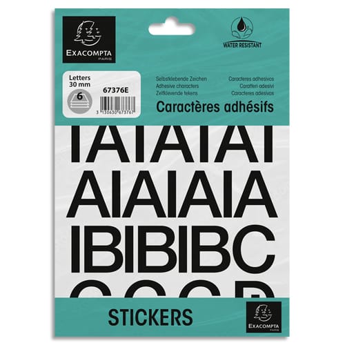 [466544] EXA POCH LETTRES ADH 30MM NOIR 67376E       999W