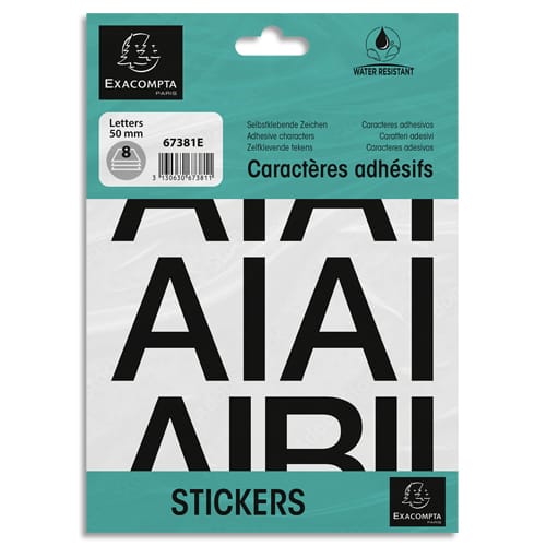 [466550] EXA POCH LETTRES ADH 50MM NOIR 67381E       999W