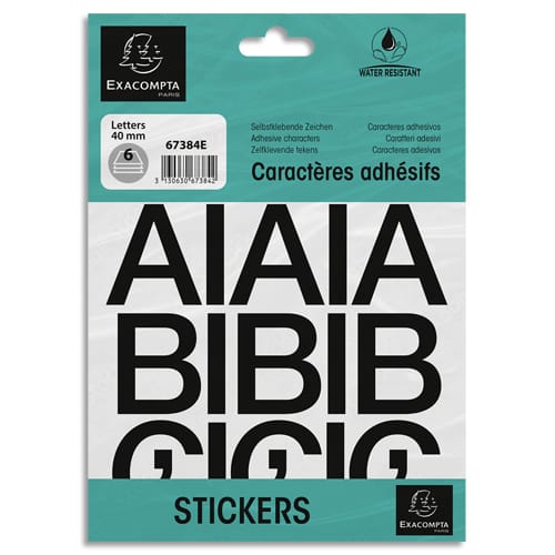 [466551] EXA POCH LETTRES ADH 40MM NOIR 67384E       999W