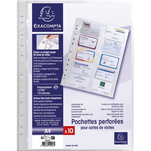[466853] EXA S/10 POCH PERFO CARTE VISITE 55046E
