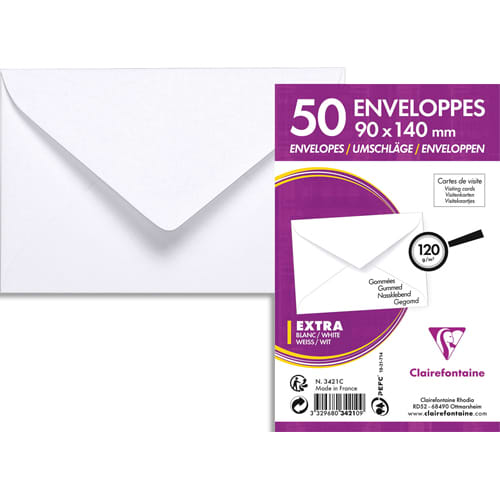 [467001] CLF PAQ/50 ENV VIS 90X140 120G BLC 3421C