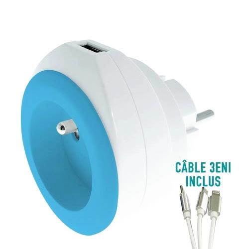 [468979] WTC PRISE+USB BEWATT BL CH220USBTUB       999W