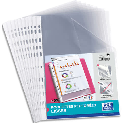 OXF S/50 POCHETTES PERF A4 INC 100206909       195C